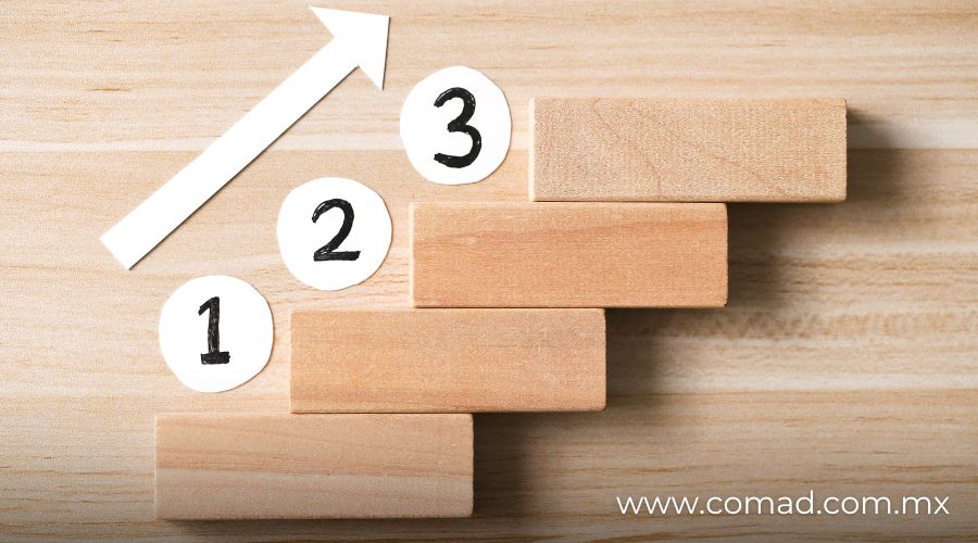 Ilustración de cláusulas escalonadas en contratos de construcción con etapas de mediación, arbitraje y litigio, representadas por ingenieros y abogados en una reunión técnica