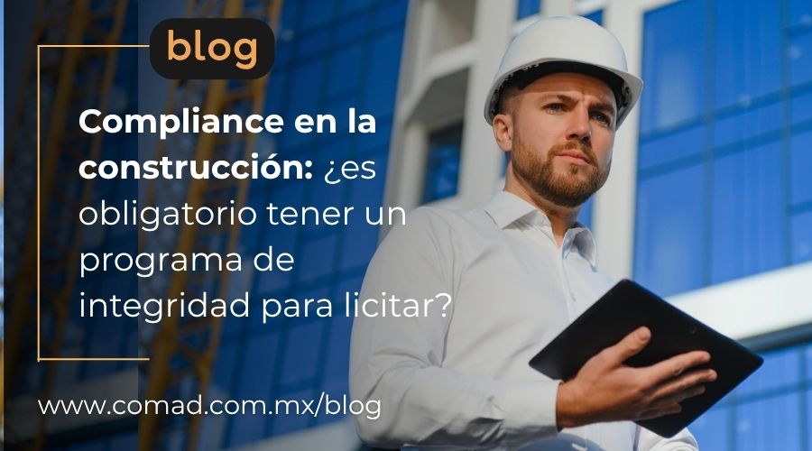Director de empresa constructora revisando programa de cumplimiento corporativo